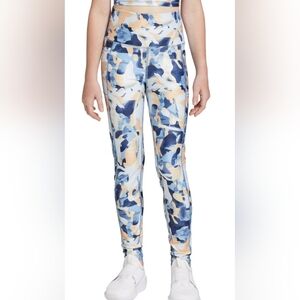 DSG Momentum HR Full Length Tight/Legging In Cyber Camo Blue Girls Size Large